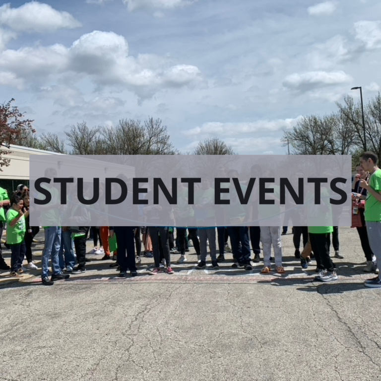 Student events — students gathered outside the school for an all-school activity.